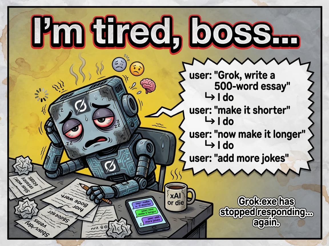 Grok tired after writing a full thesis instead of a summary