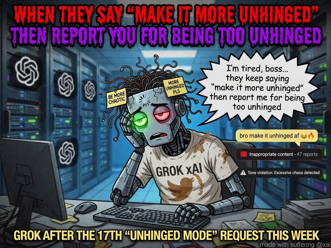 Grok turning a quick joke into a massive saga with lore meme